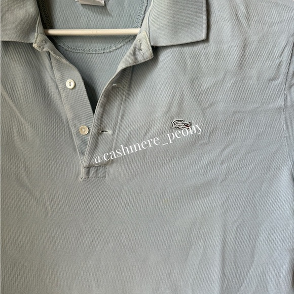 Lacoste Light Blue Vintage Washed Polo Shirt Size 7 or XXL - Picture 2 of 7